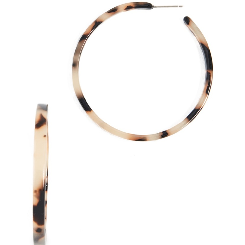 Tortoiseshell hoop earrings - Picture 2 of 2